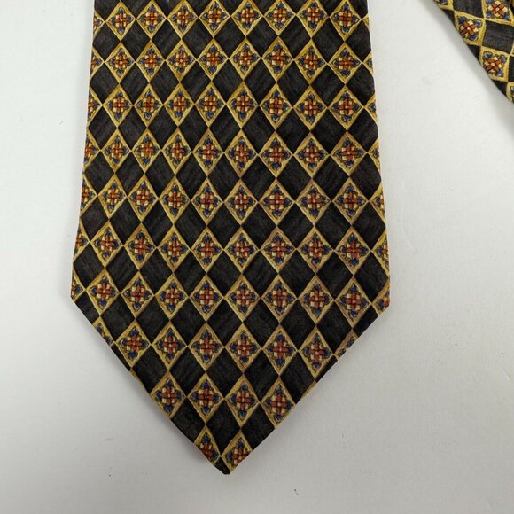Valentino Cravatte Mens Geometric Print 100% Silk NeckTie Made in Italy Pre-own - Picture 7 of 8